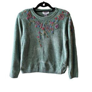 Vintage Alfred Dunner Floral Embroidered Grandmacore Sweater